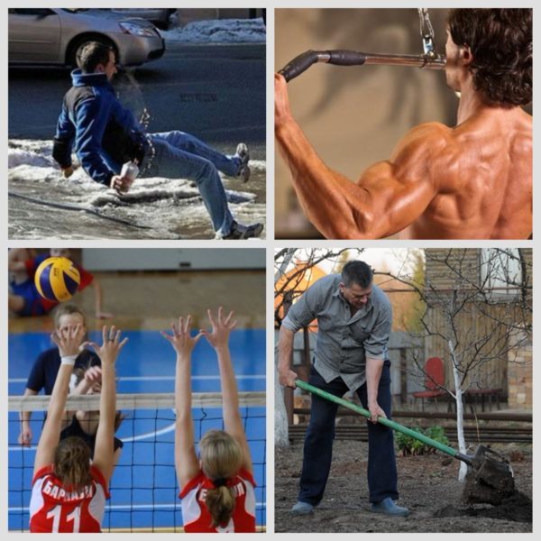 Потянуть спину можно не только при подъеме тяжестей, но и при падении, занятиях спортом или во время сельскохозяйственных работ